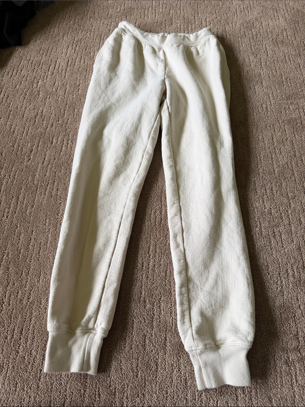 Good American Cream Jogger Pants